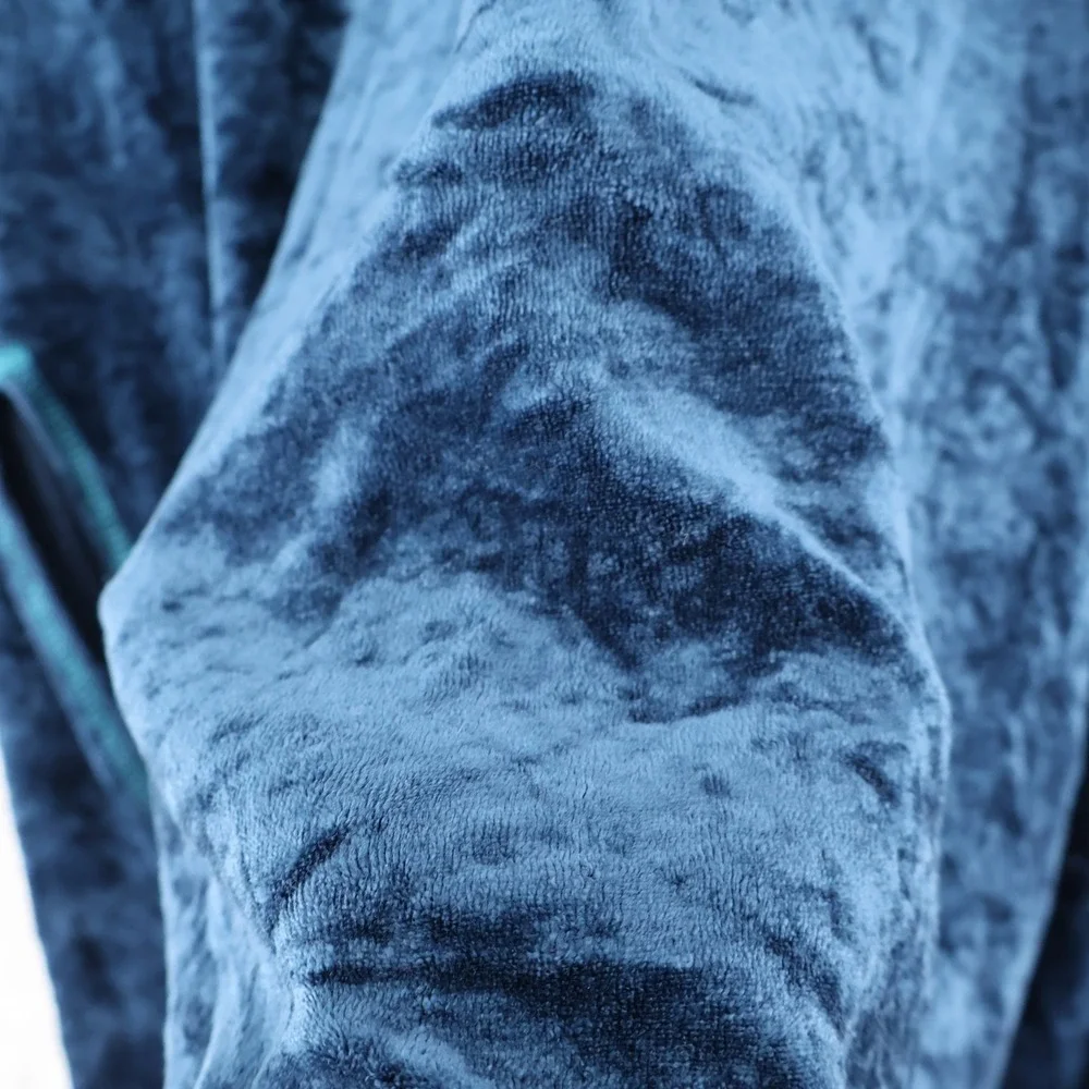 We The Free Luxe Crushed Velvet Tunic Top Women S Blue V-Neck Boho High-Low Swim